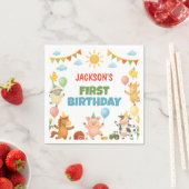 Serviette En Papier Farmyard Animals Birthday Party Napkins (En situation)