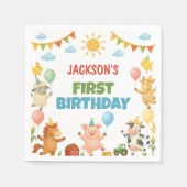 Serviette En Papier Farmyard Animals Birthday Party Napkins (Devant)