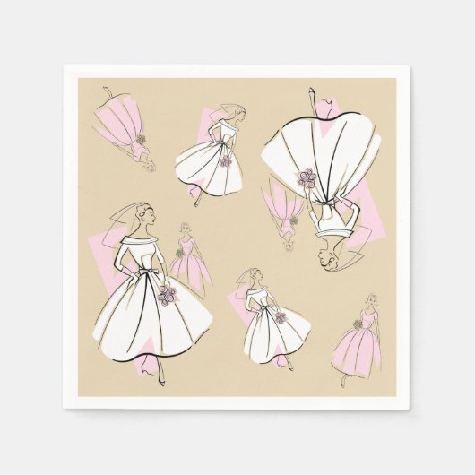 Serviette En Papier Fashion Bride Neutral Multi Papier serviettes (Devant)