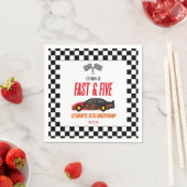 Serviette En Papier Fast & Five Red Flame Race Car 5e fête d'anniversa (En situation)