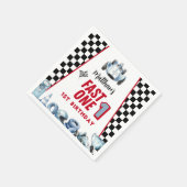 Serviette En Papier Fast One 1st birthday Boy Racing Car  (Coin)
