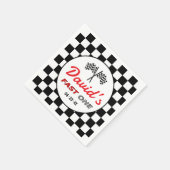 Serviette En Papier Fast ONE | Black White Race Car Flags Birthday  (Coin)
