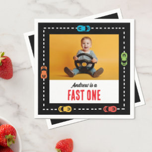 Serviette En Papier Fast One Boys Photo Anniversaire
