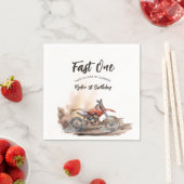 Serviette En Papier Fast One Little Racer First Birthday (En situation)