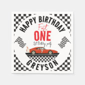 Serviette En Papier Fast one Race Car Boy 1ère fête d'anniversaire (Devant)