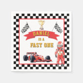 Serviette En Papier Fast One Race Car Checkered Flag Party (Devant)