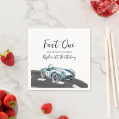 Serviette En Papier Fast One Race Car First Birthday (En situation)