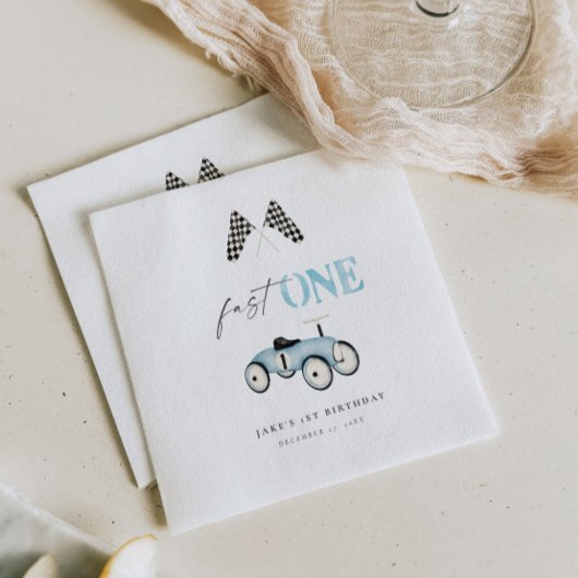 Serviette En Papier Fast ONE Retro Car Ride On Blue