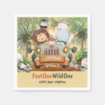 Fast One Wild One Safari Animaux Voiture 1er anniv