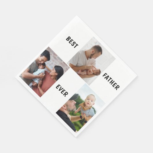 Serviette En Papier Father Photo Collage Custom Giant (Coin)