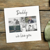 Serviette En Papier Father with Kids and Family Dad Photo Collage