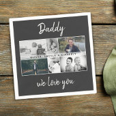 Serviette En Papier Father with Kids and Family Dad Photo Collage