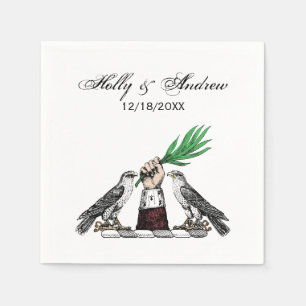 Serviette En Papier Faucons Héraldiques Vintage Avec Emblème de Blason