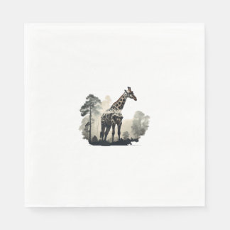 Serviette En Papier Faune Safari aventure - Giraffe en Forêt
