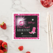 Serviette En Papier Fausse Cowgirl de Disco Rose Pailletée Fête de Bac (En situation)