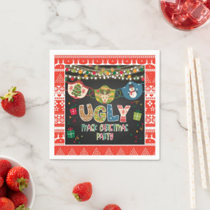 Serviette En Papier Fausse fête de Noël Masque Napkin