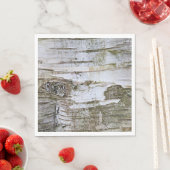 Serviette En Papier Faux Birch Tree Bark Texture Look Motif (En situation)