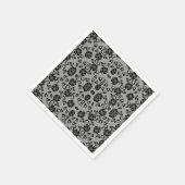 Serviette En Papier Faux Black Lace Rose Fishnet Napkins (Coin)