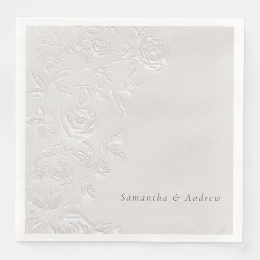 Serviette En Papier Faux Blind Embossed Arch Wedding Napkins Elegant (Devant)