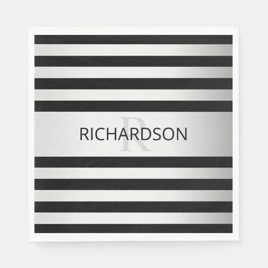 Serviette En Papier Faux Contemporain Silver Ombre Grandes Tailles & N (Devant)