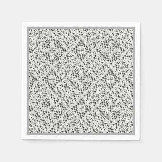 Serviette En Papier Faux Crochet Blanc (Devant)