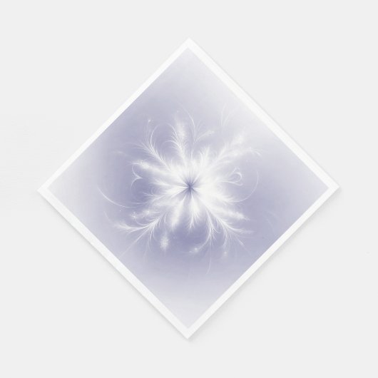 Serviette En Papier Faux De Neige Blanc Fraîche Sur Violet (Coin)