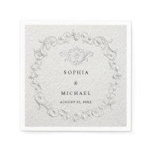 Faux Embossed Floral Wedding Napkins