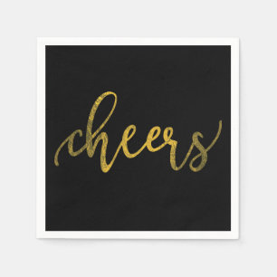 Serviette En Papier Faux Gold Foil fête du Nouvel An - Salutations