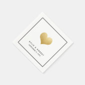 Serviette En Papier Faux Gold Foil mignon Mariage coeur (Coin)