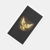 Serviette En Papier Faux Gold Foil Peace Dove en noir (Coin)