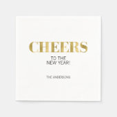Serviette En Papier Faux Gold Foil salue Papier Nouvel An Napkin (Devant)