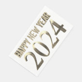 Serviette En Papier Faux Gold Foil Texte Chic Bonne Année 2024 (Coin)