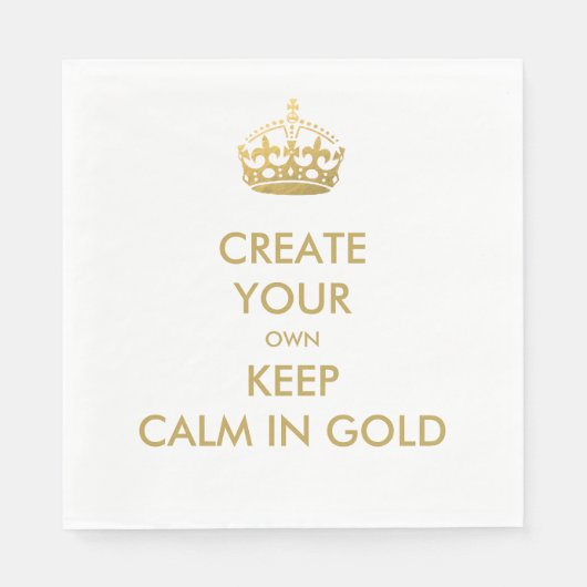 Serviette En Papier Faux Gold Gardez le calme et continuer sur le 50e  (Devant)