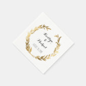 Serviette En Papier Faux Gold Leaf Laurel Wreath Bride Réception (Coin)