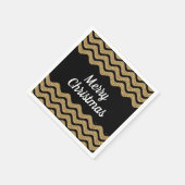 Serviette En Papier Faux Gold Parties scintillant Black Stripes Noël (Coin)
