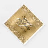 Serviette En Papier Faux Gold Parties scintillant et Foil 30e annivers (Coin)