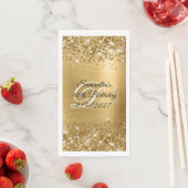 Serviette En Papier Faux Gold Parties scintillant et Foil 80e annivers (En situation)
