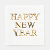 Serviette En Papier Faux Gold Typographie Joyeux Nouvel An Napkins (Devant)
