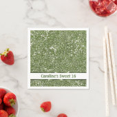 Serviette En Papier Faux Green Parties scintillant Texture Look Avec T (En situation)