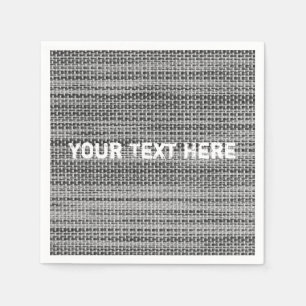 Serviette En Papier Faux Grey Fabric Texte personnalisé serviettes per