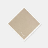 Serviette En Papier Faux Kraft Monogramme Simple Mariage rustique (Coin)
