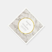 Serviette En Papier Faux Marbre Albâtre Taupe Tan Mariage moderne (Coin)
