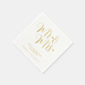 Serviette En Papier Faux or M. et Mme mariage de calligraphie simple (Coin)