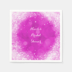 Serviette En Papier Faux pailleté rose et blanc pour fête de tout évén
