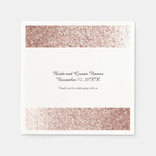 Serviette En Papier Faux Pailleté Rose Gold