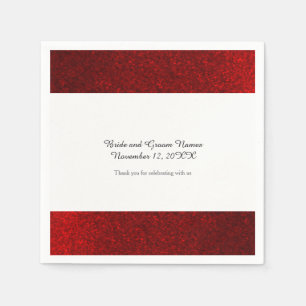 Serviette En Papier Faux Pailleté Rouge Rubis