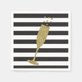 Serviette En Papier Faux Parties scintillant Champagne Flute Chic Papi (Devant)