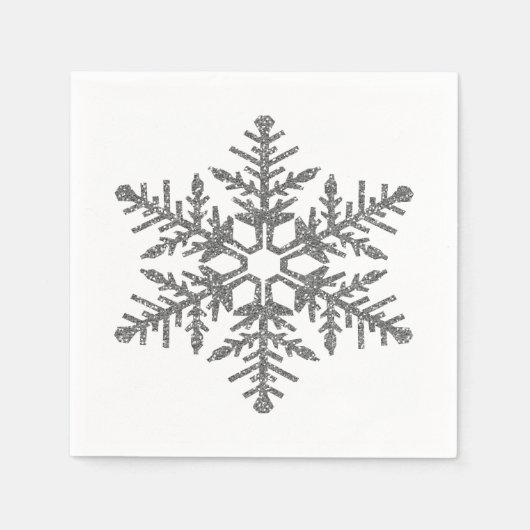 Serviette En Papier Faux Parties scintillant en argent Faux Faux (Devant)