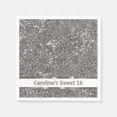 Serviette En Papier Faux Parties scintillant en argent Texture Look &  (Devant)