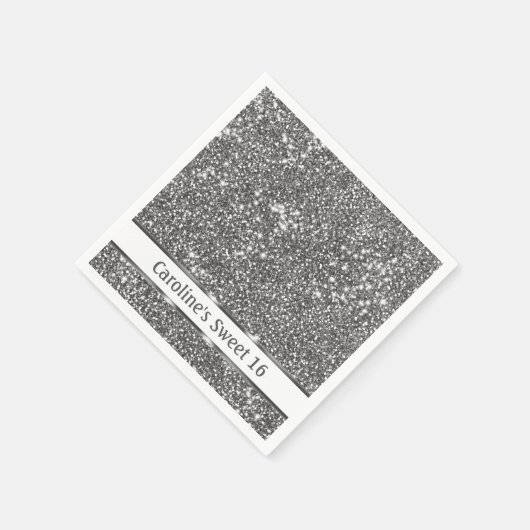 Serviette En Papier Faux Parties scintillant en argent Texture Look &  (Coin)